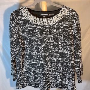 Karl Lagerfeld pearl trim top-cute, feminine-see BUY one, GET ONE. Details below